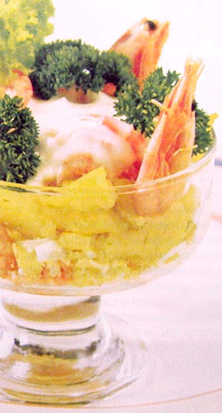 слоеный салат с креветками